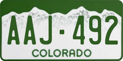 CO license plate AAJ492