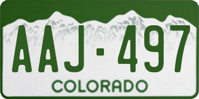 CO license plate AAJ497