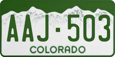 CO license plate AAJ503