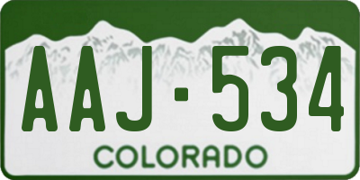 CO license plate AAJ534