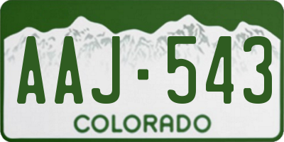 CO license plate AAJ543
