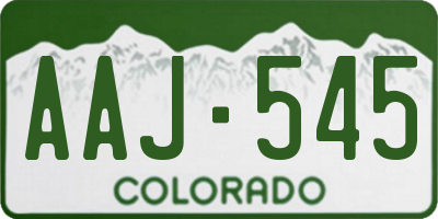 CO license plate AAJ545