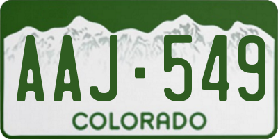 CO license plate AAJ549