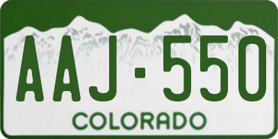 CO license plate AAJ550