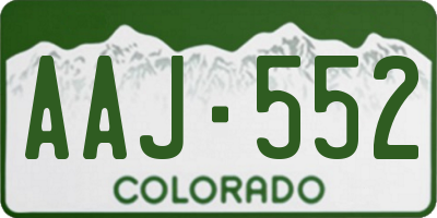 CO license plate AAJ552