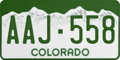 CO license plate AAJ558