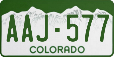 CO license plate AAJ577