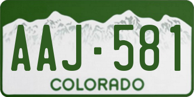 CO license plate AAJ581