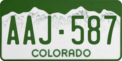 CO license plate AAJ587