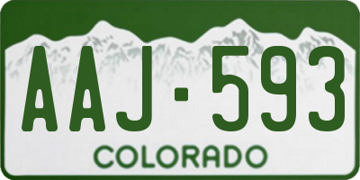 CO license plate AAJ593