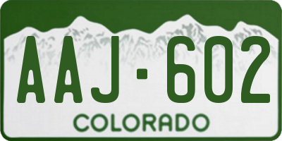 CO license plate AAJ602