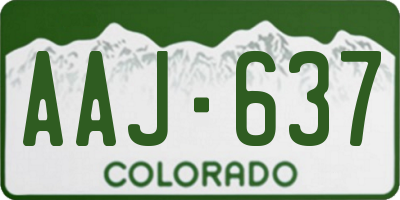 CO license plate AAJ637