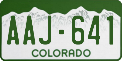 CO license plate AAJ641