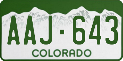 CO license plate AAJ643