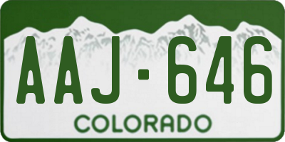 CO license plate AAJ646