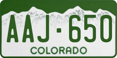 CO license plate AAJ650