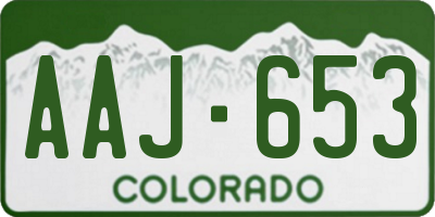 CO license plate AAJ653
