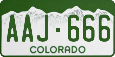 CO license plate AAJ666