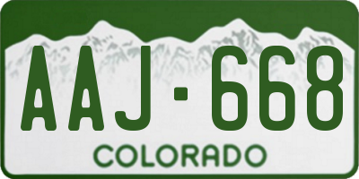 CO license plate AAJ668