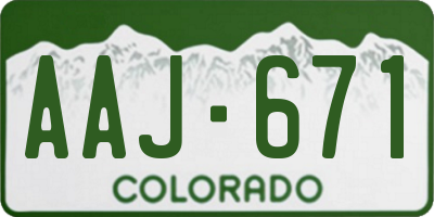 CO license plate AAJ671