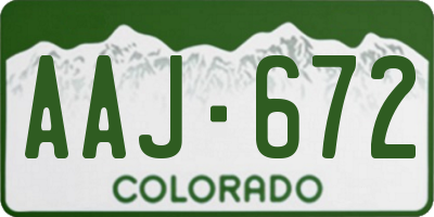 CO license plate AAJ672