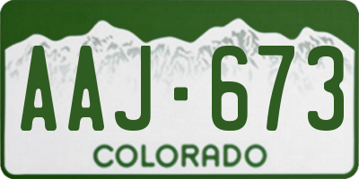 CO license plate AAJ673