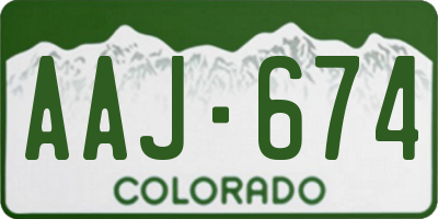 CO license plate AAJ674