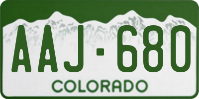 CO license plate AAJ680