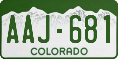 CO license plate AAJ681