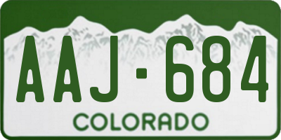 CO license plate AAJ684
