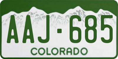 CO license plate AAJ685