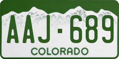 CO license plate AAJ689
