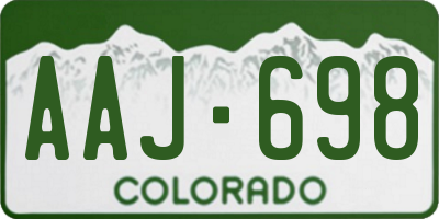 CO license plate AAJ698