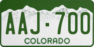 CO license plate AAJ700