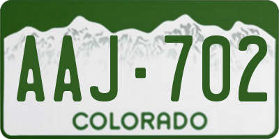 CO license plate AAJ702