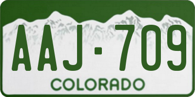 CO license plate AAJ709