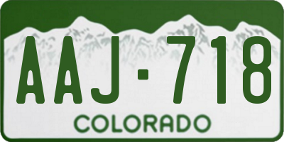 CO license plate AAJ718