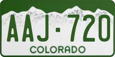 CO license plate AAJ720
