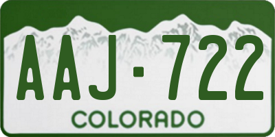 CO license plate AAJ722