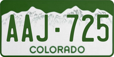 CO license plate AAJ725