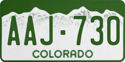 CO license plate AAJ730