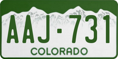 CO license plate AAJ731