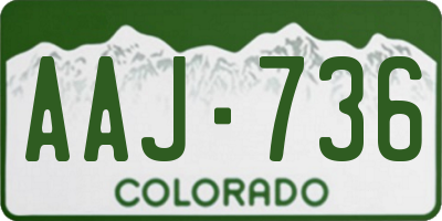 CO license plate AAJ736