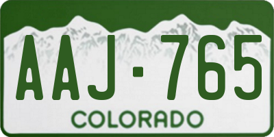 CO license plate AAJ765