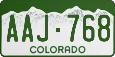 CO license plate AAJ768