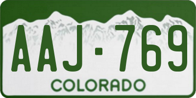 CO license plate AAJ769