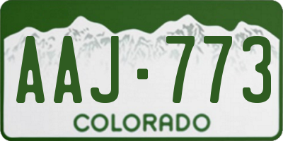 CO license plate AAJ773