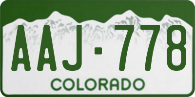 CO license plate AAJ778