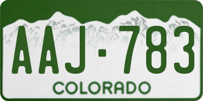 CO license plate AAJ783