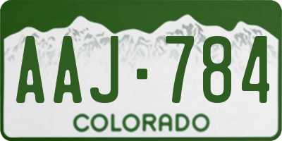 CO license plate AAJ784
